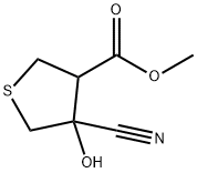 3-Thiophenecarboxylic acid, 4-cyanotetrahydro-4-hydroxy-, methyl ester 구조식 이미지