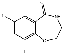 7-Bromo-9-fluoro-3,4-dihydro-1,4-benzoxazepin-5(2H)-one 구조식 이미지