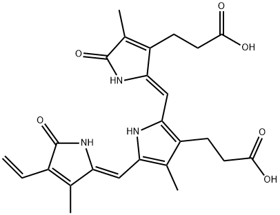 1,14,15,17-tetrahydro-3,7,13-trimethyl-1,14-dioxo-2-vinyl-16H- tripyrrin-8,12-dipropionic acid Structure