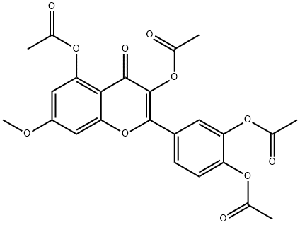 4H-1-Benzopyran-4-one, 3,5-bis(acetyloxy)-2-[3,4-bis(acetyloxy)phenyl]-7-methoxy- Structure