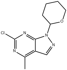 1H-Pyrazolo[3,4-d]pyrimidine, 6-chloro-4-methyl-1-(tetrahydro-2H-pyran-2-yl)- Structure