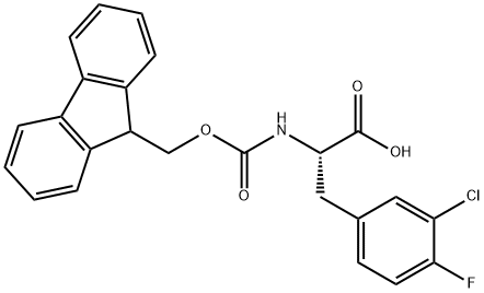 L-Phenylalanine, 3-chloro-N-[(9H-fluoren-9-ylmethoxy)carbonyl]-4-fluoro- 구조식 이미지