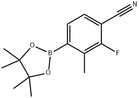 Benzonitrile, 2-fluoro-3-methyl-4-(4,4,5,5-tetramethyl-1,3,2-dioxaborolan-2-yl)- 구조식 이미지