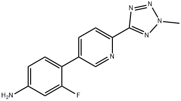 Benzenamine, 3-fluoro-4-[6-(2-methyl-2H-tetrazol-5-yl)-3-pyridinyl]- Structure