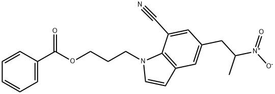 1H-Indole-7-carbonitrile, 1-[3-(benzoyloxy)propyl]-5-(2-nitropropyl)- Structure