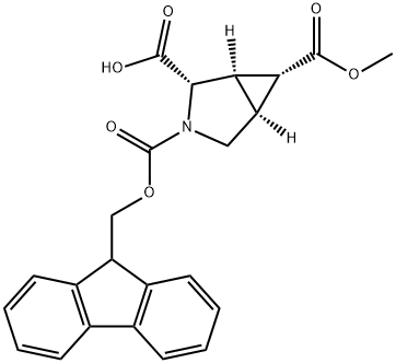 3-Azabicyclo[3.1.0]hexane-2,3,6-tricarboxylic acid, 3-(9H-fluoren-9-ylmethyl) 6-methyl ester, (1R,2S,5S,6R)- Structure