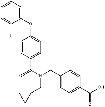 Benzoic acid, 4-[[(cyclopropylmethyl)[4-(2-fluorophenoxy)benzoyl]amino]methyl]- Structure