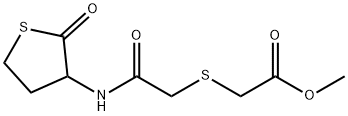 Acetic acid, 2-[[2-oxo-2-[(tetrahydro-2-oxo-3-thienyl)amino]ethyl]thio]-, methyl ester Structure