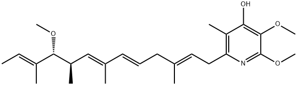 4-Pyridinol, 2,3-dimethoxy-6-[(2E,5E,7E,9R,10R,11E)-10-methoxy-3,7,9,11-tetramethyl-2,5,7,11-tridecatetraen-1-yl]-5-methyl- Structure