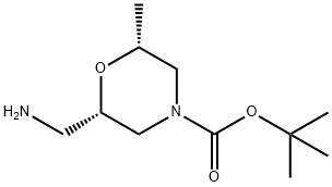 4-Morpholinecarboxylic acid, 2-(aminomethyl)-6-methyl-, 1,1-dimethylethyl ester, (2S,6R)- Structure