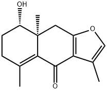 (8S)-7,8,8a,9-Tetrahydro-8-hydroxy-3,5,8aα-trimethylnaphtho[2,3-b]furan-4(6H)-one 구조식 이미지