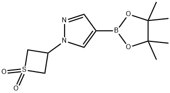 3-[4-(tetramethyl-1,3,2-dioxaborolan-2-yl)-1H-pyrazol-1-yl]-1λ-thietane-1,1-dione Structure