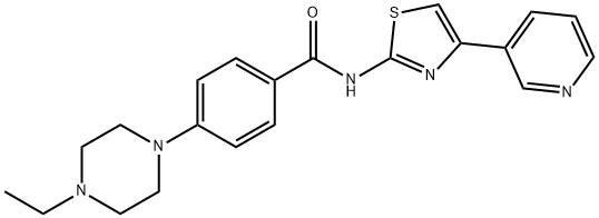 Benzamide, 4-(4-ethyl-1-piperazinyl)-N-[4-(3-pyridinyl)-2-thiazolyl]- Structure