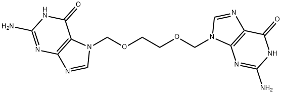Acyclovir Impurity I: 7,9'-[Ethylene-bis(oxymethylene)] Bis (2-amino-1-9-dihydro-6H-purin-6-one) Structure