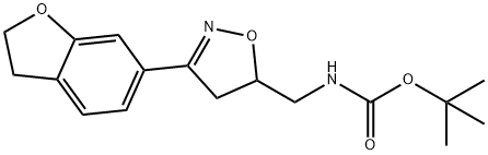 Carbamic acid, N-[[3-(2,3-dihydro-6-benzofuranyl)-4,5-dihydro-5-isoxazolyl]methyl]-, 1,1-dimethylethyl ester Structure