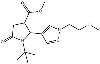 methyl 1-tert-butyl-2-[1-(2-methoxyethyl)-1H-pyrazol-4-yl]-5-oxopyrrolidine-3-carboxylate Structure