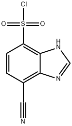 1H-Benzimidazole-7-sulfonyl chloride, 4-cyano- Structure