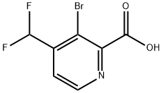 2-Pyridinecarboxylic acid, 3-bromo-4-(difluoromethyl)- Structure