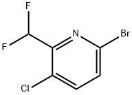 Pyridine, 6-bromo-3-chloro-2-(difluoromethyl)- Structure