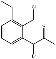 2-Propanone, 1-bromo-1-[2-(chloromethyl)-3-ethylphenyl]- Structure