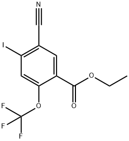 Benzoic acid, 5-cyano-4-iodo-2-(trifluoromethoxy)-, ethyl ester Structure