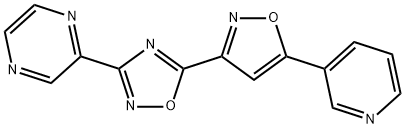 Pyrazine, 2-[5-[5-(3-pyridinyl)-3-isoxazolyl]-1,2,4-oxadiazol-3-yl]- Structure