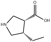 3-Pyrrolidinecarboxylic acid, 4-ethyl-, (3R,4S)- Structure