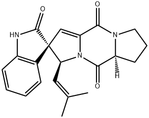 Spiro[5H,10H-dipyrrolo[1,2-a:1',2'-d]pyrazine-2(3H),3'-[3H]indole]-2',5,10(1'H)-trione, 5a,6,7,8-tetrahydro-3-(2-methyl-1-propen-1-yl)-, (2S,3S,5aS)- 구조식 이미지