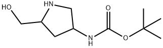 Carbamic acid, N-[5-(hydroxymethyl)-3-pyrrolidinyl]-, 1,1-dimethylethyl ester Structure