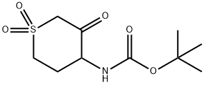 Carbamic acid, N-(tetrahydro-1,1-dioxido-3-oxo-2H-thiopyran-4-yl)-, 1,1-dimethylethyl ester Structure