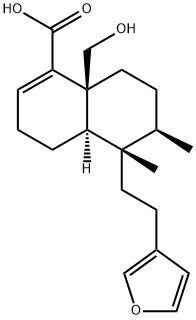 (4aR)-5β-[2-(3-Furyl)ethyl]-5,6α-dimethyl-8aα-(hydroxymethyl)-3,4,4aβ,5,6,7,8,8a-octahydronaphthalene-1-carboxylic acid 구조식 이미지