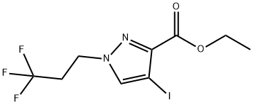 1H-Pyrazole-3-carboxylic acid, 4-iodo-1-(3,3,3-trifluoropropyl)-, ethyl ester Structure