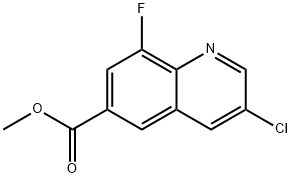 6-Quinolinecarboxylic acid, 3-chloro-8-fluoro-, methyl ester Structure