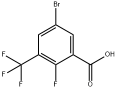 Benzoic acid, 5-bromo-2-fluoro-3-(trifluoromethyl)- Structure