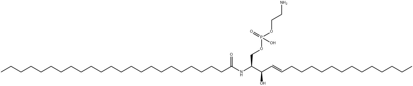 Phosphoric acid, mono(2-aminoethyl) mono[(2S,3R,4E)-3-hydroxy-2-[(1-oxotetracosyl)amino]-4-octadecen-1-yl] ester Structure