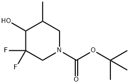 tert-butyl 3,3-difluoro-4-hydroxy-5-methylpiperidine-1-carboxylate cis- and trans-mixture 구조식 이미지