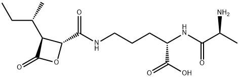 L-Ornithine, L-alanyl-N5-[[(2R,3S)-3-[(1S)-1-methylpropyl]-4-oxo-2-oxetanyl]carbonyl]- Structure