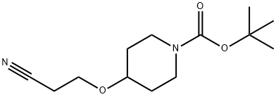 1-Piperidinecarboxylic acid, 4-(2-cyanoethoxy)-, 1,1-dimethylethyl ester Structure