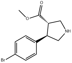 3-Pyrrolidinecarboxylic acid, 4-(4-bromophenyl)-, methyl ester, (3S,4R)-1 구조식 이미지