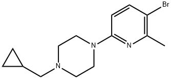 1-(5-bromo-6-methylpyridin-2-yl)-4-(cyclopropylmethyl)piperazine 구조식 이미지