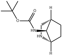 Carbamic acid, N-(1S,4S,7S)-2-azabicyclo[2.2.1]hept-7-yl-, 1,1-dimethylethyl ester Structure