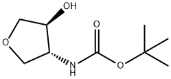 Carbamic acid, N-[(3R,4S)-tetrahydro-4-hydroxy-3-furanyl]-, 1,1-dimethylethyl ester Structure