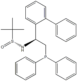 2-Propanesulfinamide, N-[(1S)-1-[1,1'-biphenyl]-2-yl-2-(diphenylphosphino)ethyl]-2-methyl-, [S(R)]- 구조식 이미지