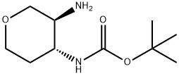 Carbamic acid, N-[(3S,4R)-3-aminotetrahydro-2H-pyran-4-yl]-, 1,1-dimethylethyl ester 구조식 이미지