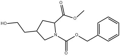 1,2-Pyrrolidinedicarboxylic acid, 4-(2-hydroxyethyl)-, 2-methyl 1-(phenylmethyl) ester Structure