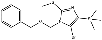 1H-Imidazole, 5-bromo-2-(methylthio)-1-[(phenylmethoxy)methyl]-4-(trimethylsilyl)- Structure