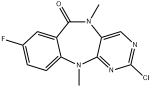 6H-Pyrimido[4,5-b][1,4]benzodiazepin-6-one, 2-chloro-8-fluoro-5,11-dihydro-5,11-dimethyl- Structure