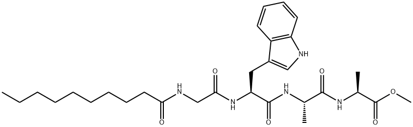 N-(1-Oxodecyl)-Gly-L-Trp-L-Ala-L-Ala-OMe Structure