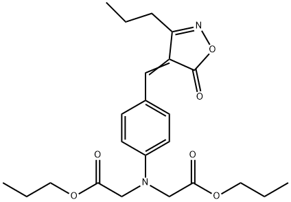 3-Propyl-4-[4′-N,N-bis(propylcarbonylmethyl)-aminobenzyliden]-isoxazolin-5-on Structure