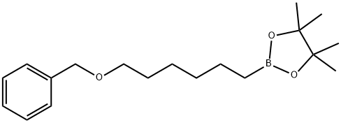 2-[6-(Benzyloxy)hexyl]-4,4,5,5-tetramethyl-1,3,2-dioxaborolane 구조식 이미지